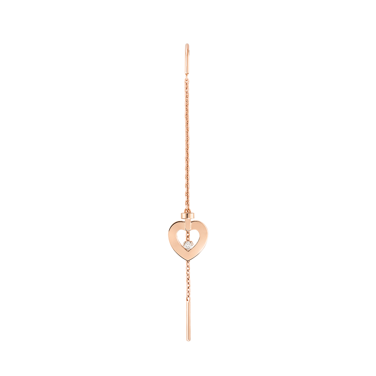 Fred Pretty Woman 18k Rose Gold and Diamond Heart Chain Earrings, Exclusively at Hamilton Jewelers