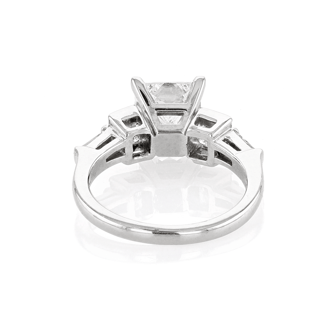 Platinum and Princess Cut 2.41 Total Weight Five Stone Ring