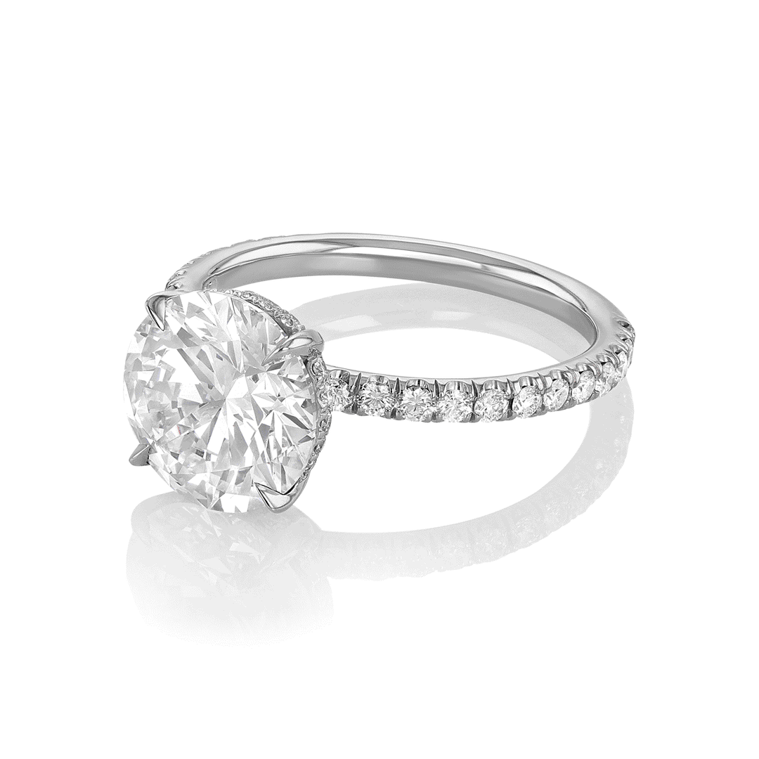 The Hamilton Silhouette Origin Platinum and 3.03 Total Weight Diamond Engagement Ring