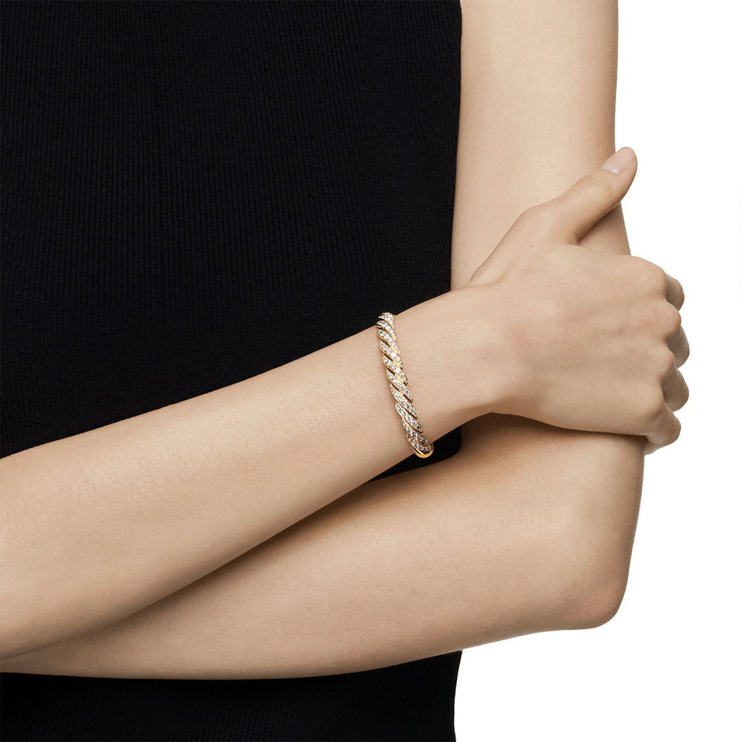 David Yurman Pavéflex Bracelet in 18k Yellow Gold with Diamonds