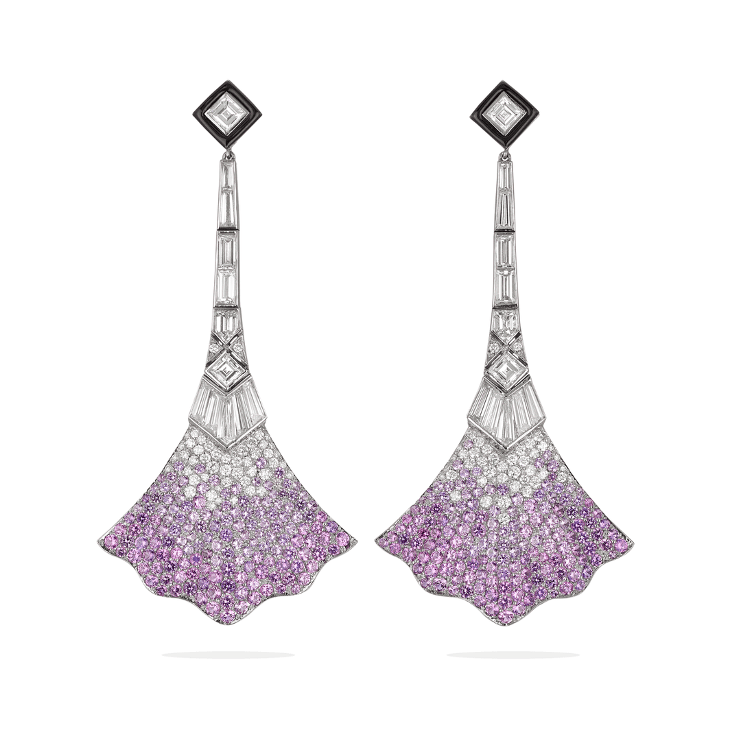 Hamilton Private Reserve Collection Purple Sapphire 5.89 Total Weight Drop Earrings