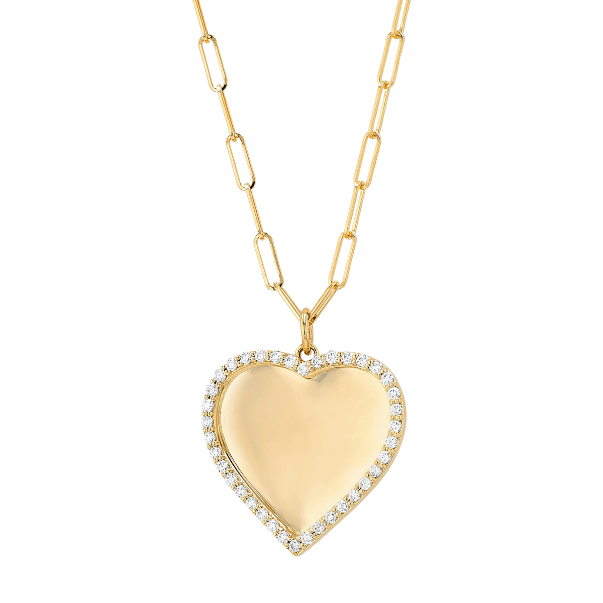 Hamilton Collection 18k Yellow Gold and Diamond .38 Total Weight Heart Pendant with Chain