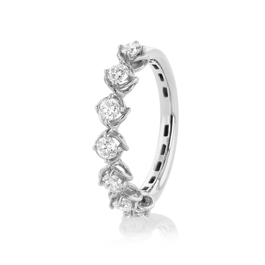 Hamilton Duet Collection 18k White Gold and 0.70 Total Weight Diamond Band