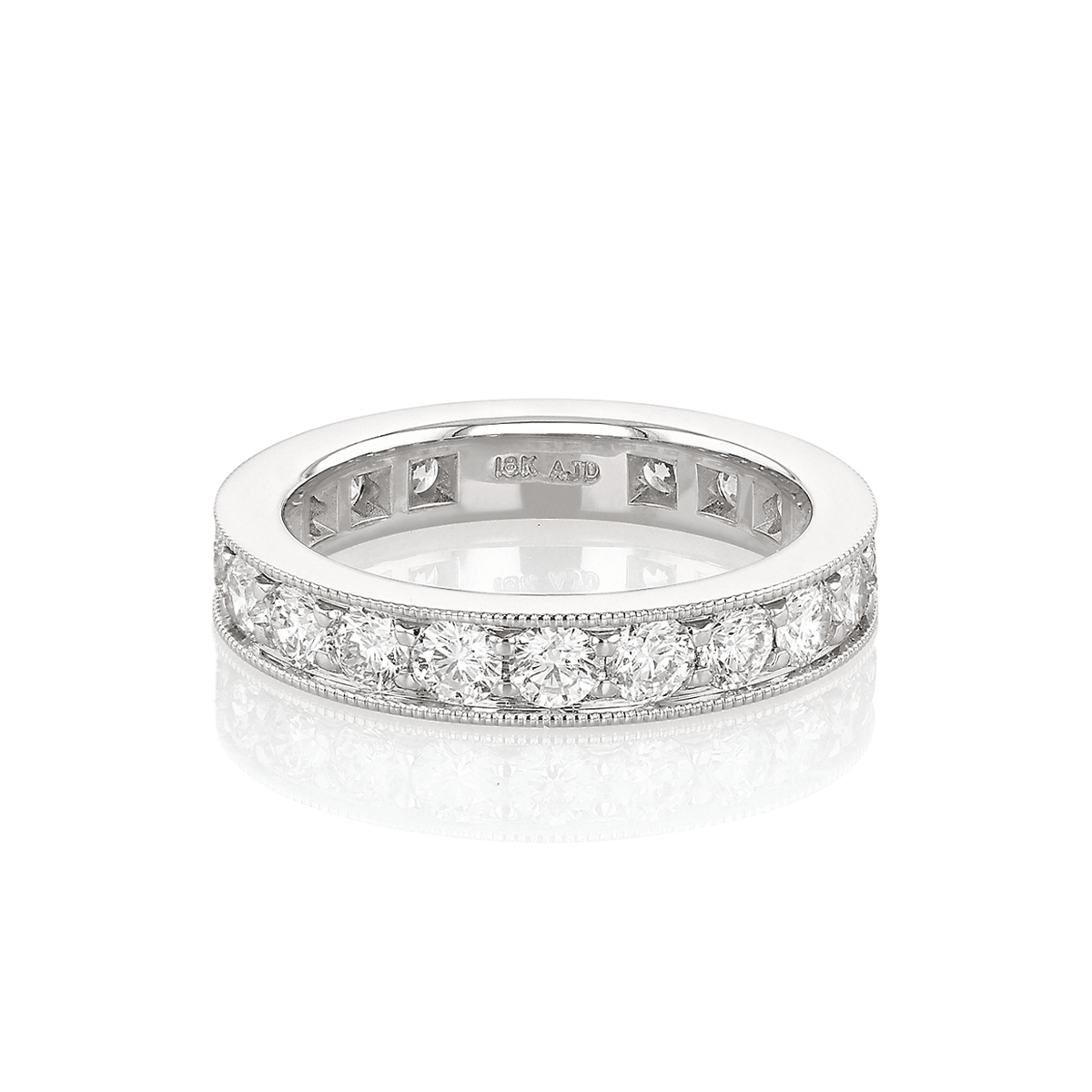 18k White Gold and 2.41 Total Weight Diamond Eternity Band