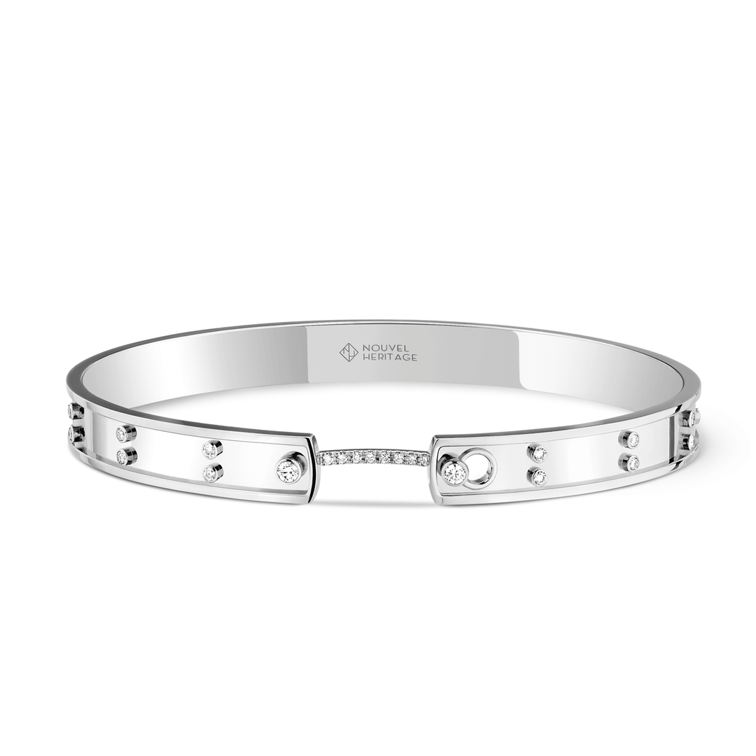 Nouvel Heritage Picnic In Paris Mood 18k White Gold Bangle Small