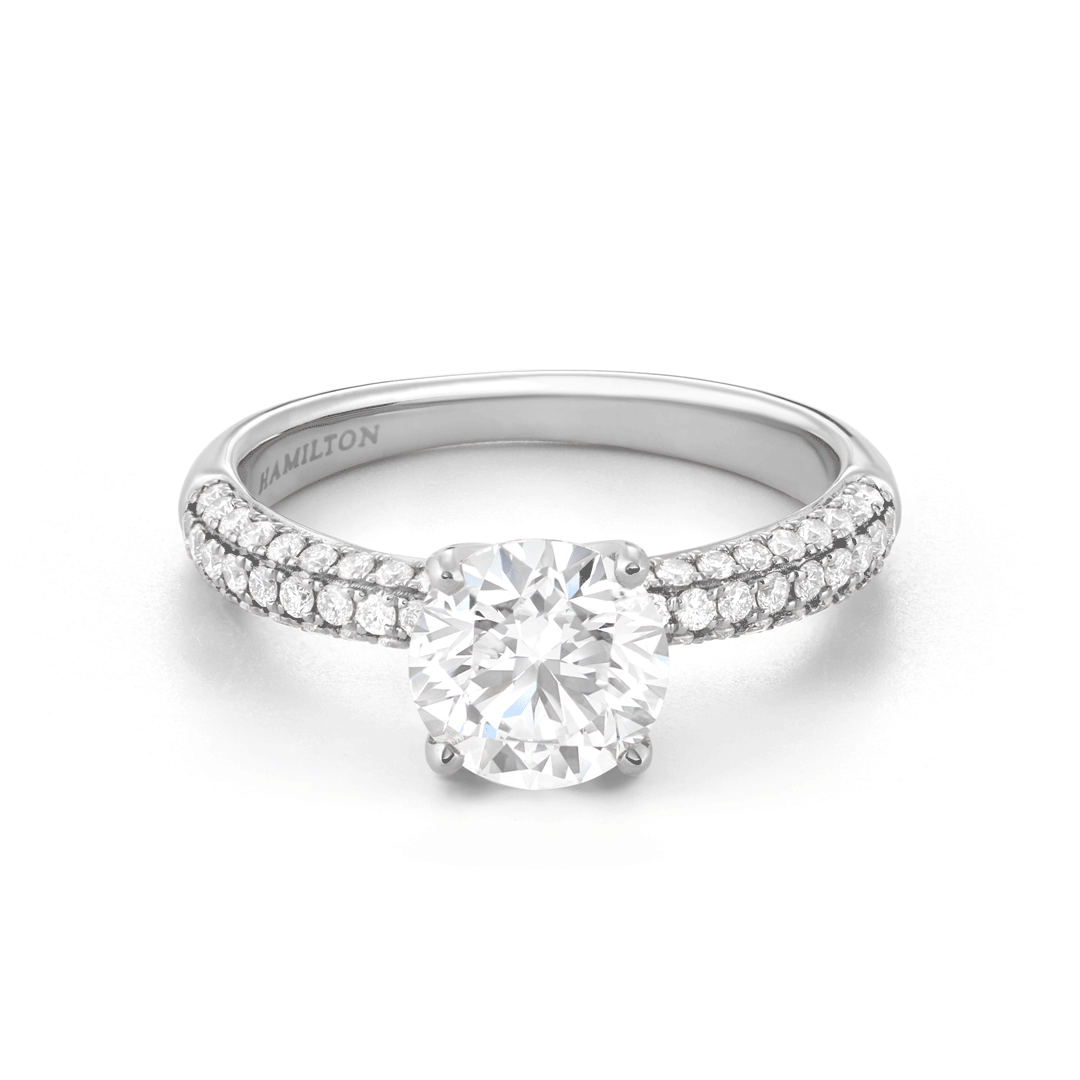 Hamilton Grace Collection 18k White Gold and 0.44 Total Weight Diamond Engagement Mounting Ring