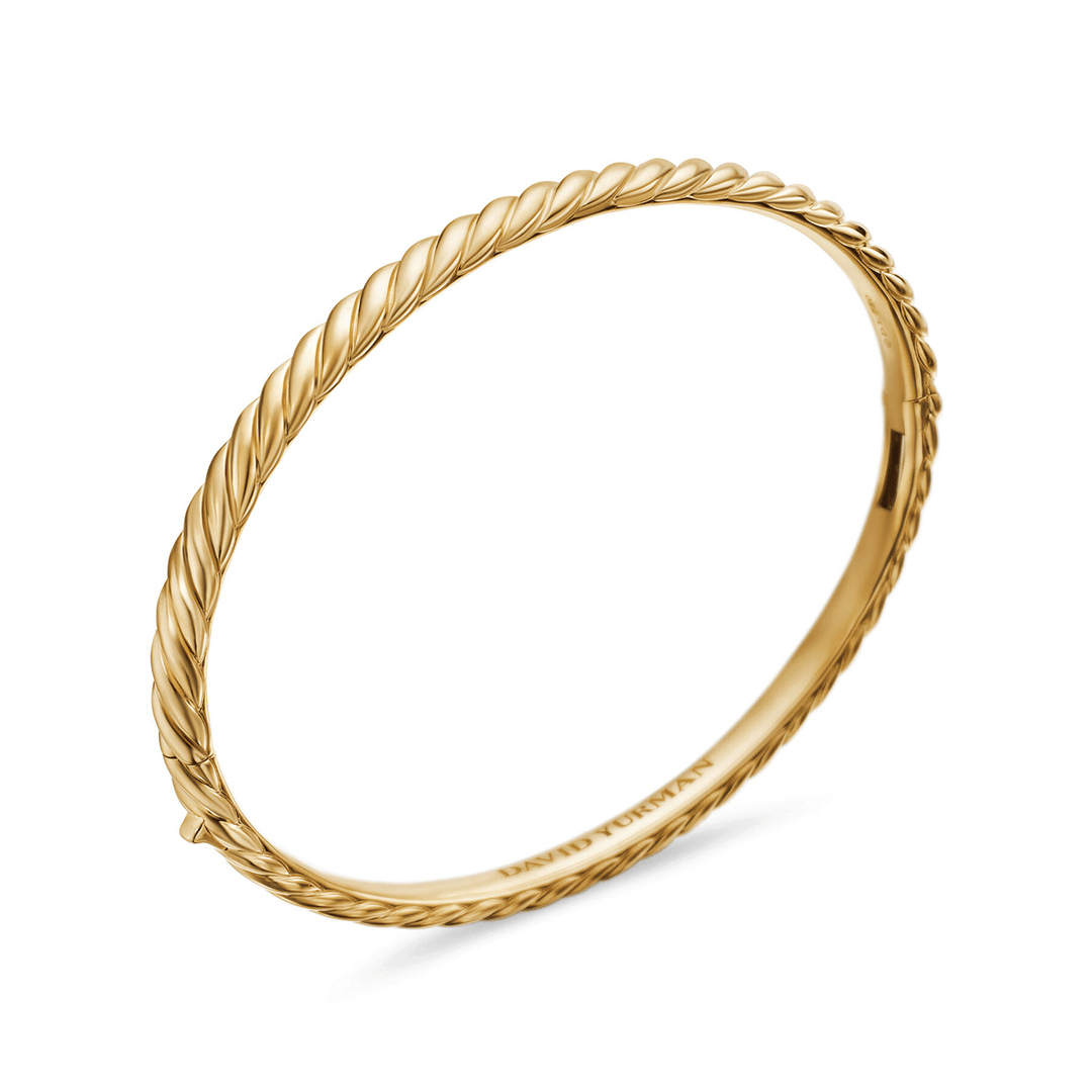 David Yurman Sculpted Cable Bangle Bracelet in 18k Yellow Gold, 4.6mm