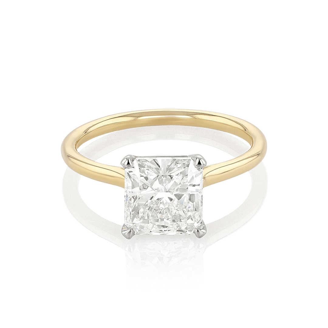 Hamilton Select Collection 18k Yellow Gold and 2.31 Total Weight Radiant Cut Diamond Engagement Ring