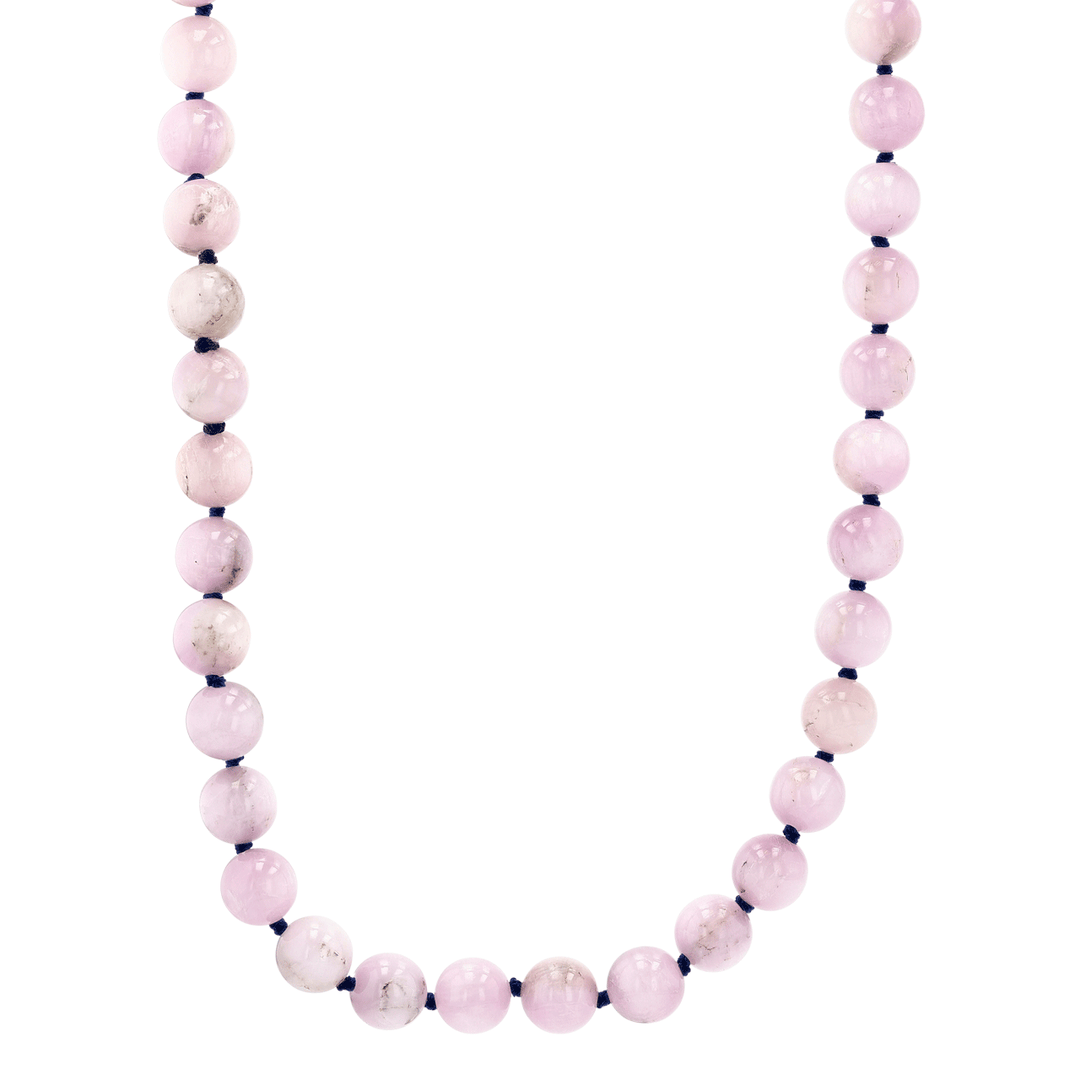 Blue Silk Kunzite Bead 34" Necklace