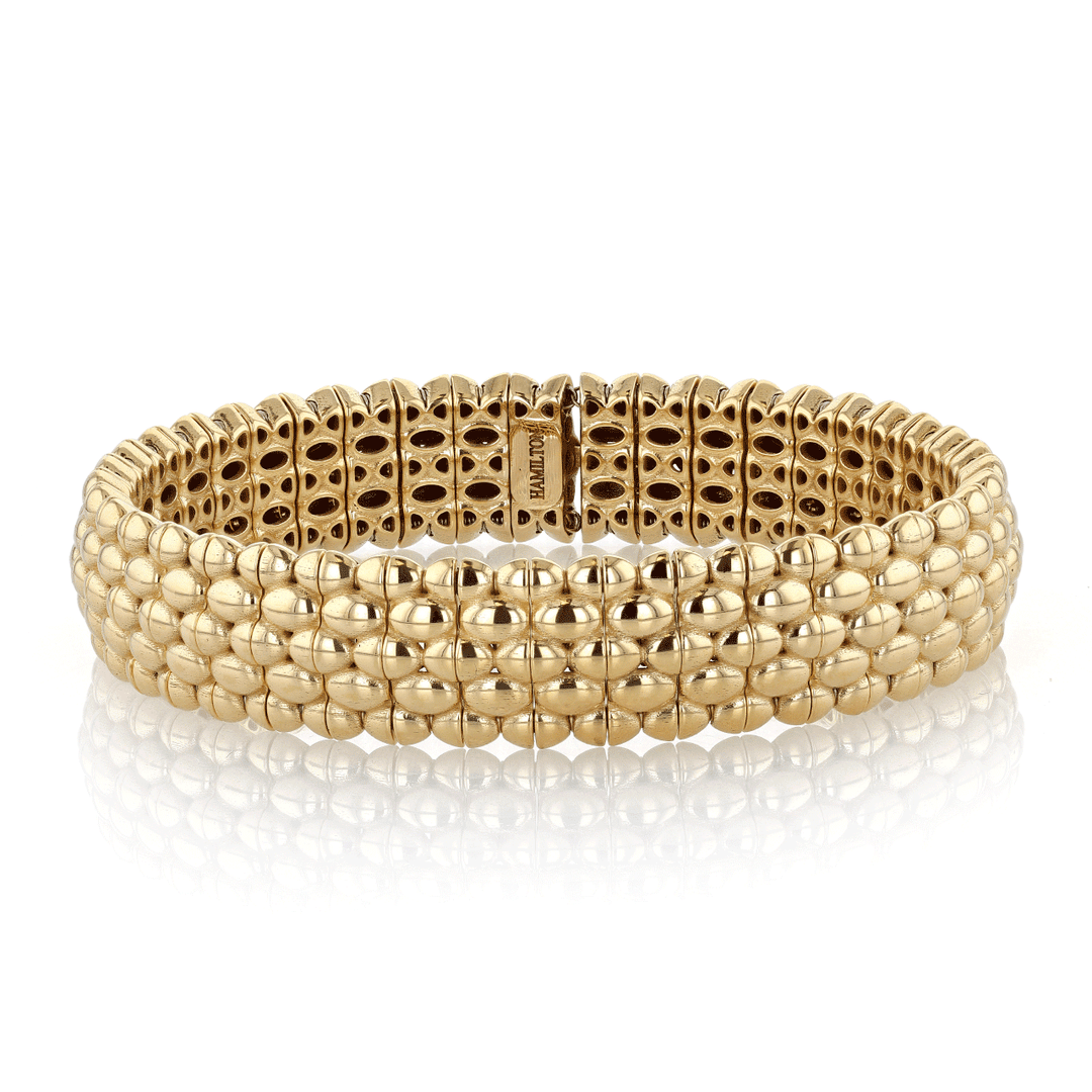18k Yellow Gold 5 Row Flex Bracelet