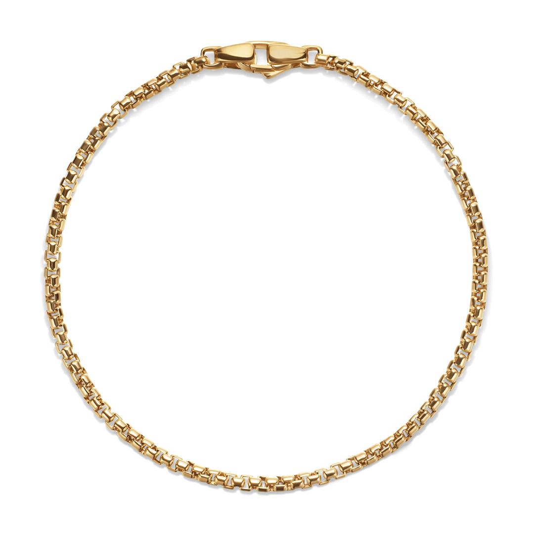 David Yurman Box Chain Bracelet 18K Yellow Gold, 2.7mm Medium