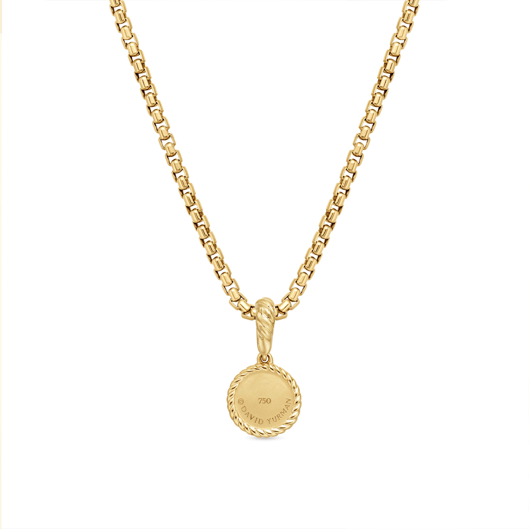 David Yurman Evil Eye Amulet in 18k Yellow Gold with Pavé Blue Sapphires and Diamonds