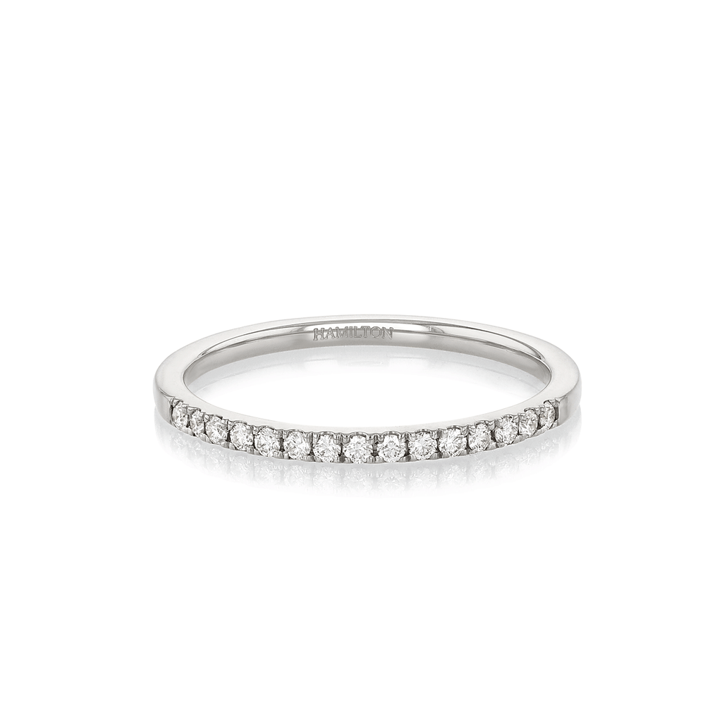 Hamilton Lisette Collection 18k White Gold and 0.15 Total Weight Diamond Half Way Band
