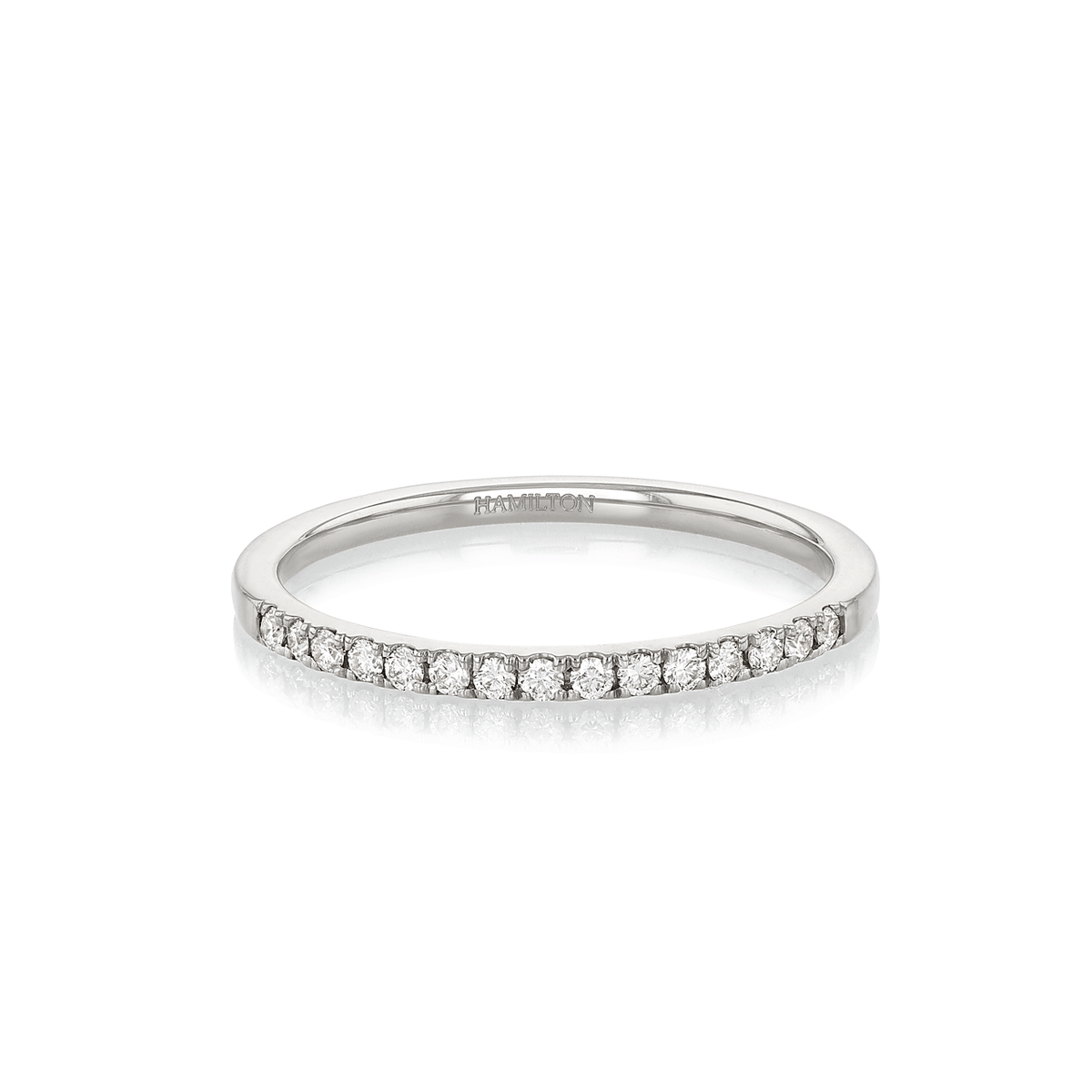 Hamilton Lisette Collection 18k White Gold and 0.15 Total Weight Diamond Half Way Band