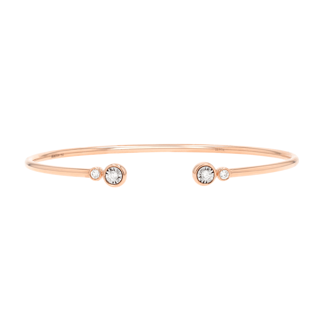 Boundless 18k Rose Gold and .12 Total Weight Diamond Bezel Bracelet