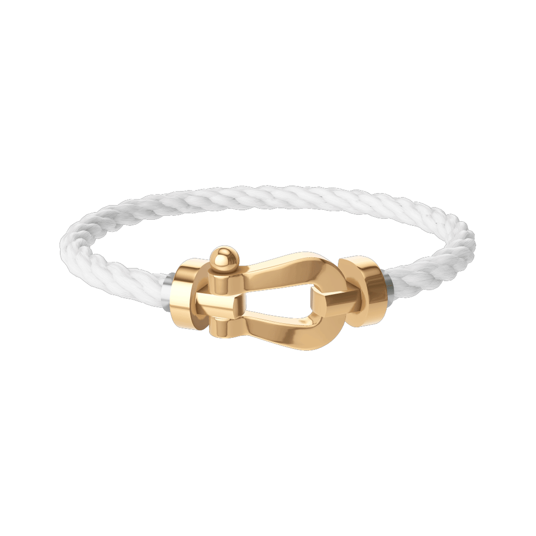 FRED Steel Cable Bracelet with 18k Yellow LG Buckle, Exclusively at Hamilton Jewelers