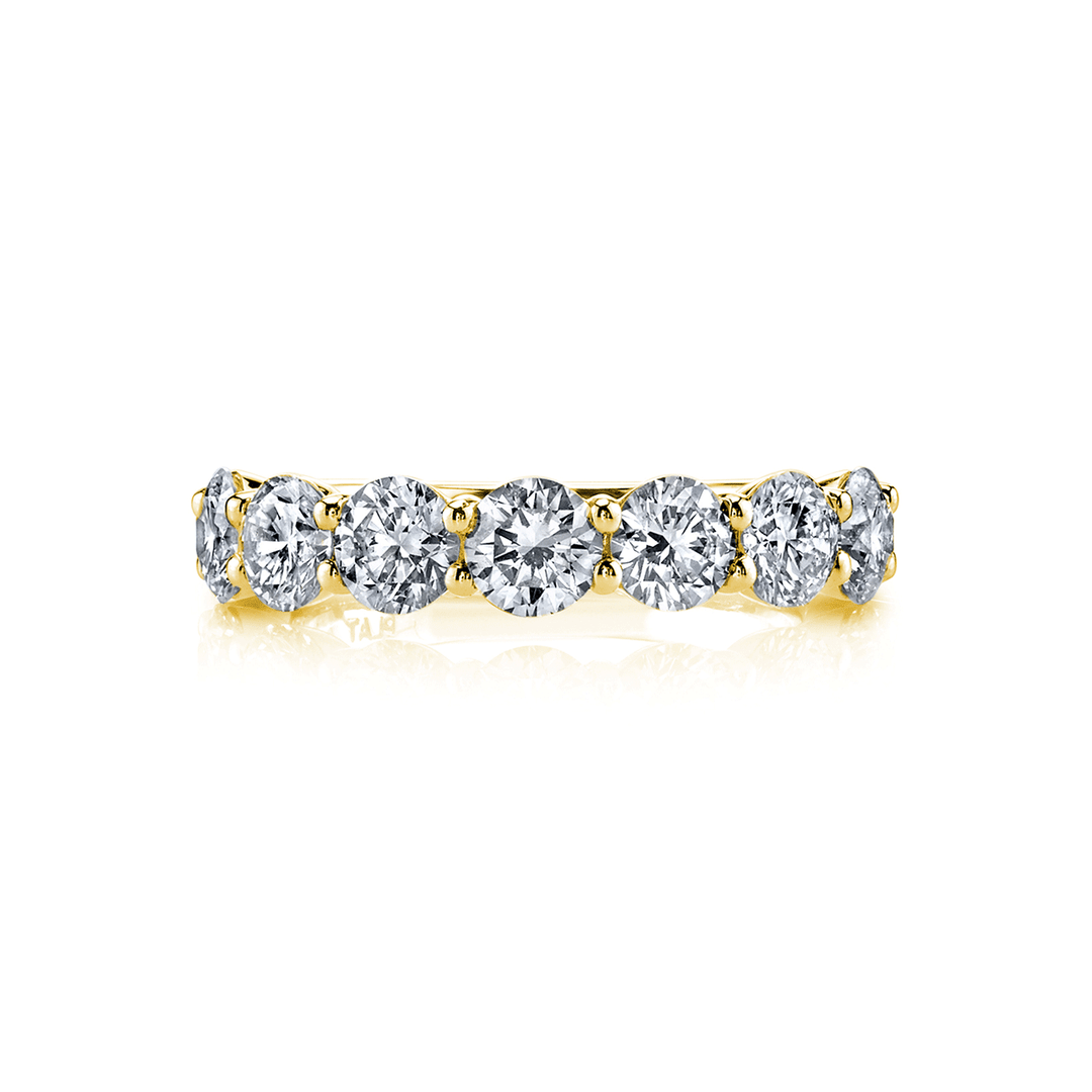 18k Yellow Gold and 1.74 Total Weight Diamond Seven Stone Band