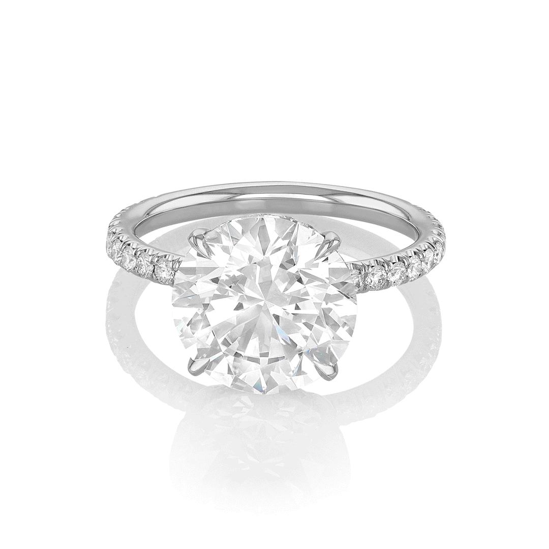 Hamilton Silhouette Collection Origin Platinum and 4.22 Total Weight Diamond Engagement Ring