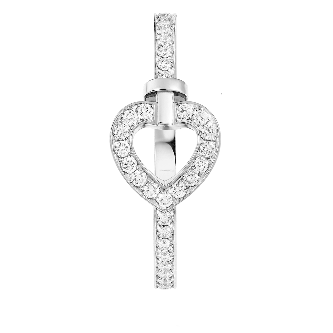 Fred Pretty Woman 18k White Gold and Pave Diamond Mini Heart Ring, Exclusively at Hamilton Jewelers