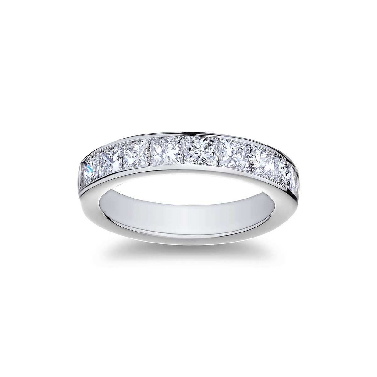 Platinum and Princess Cut Diamond 1.98 Total Weight Channel Set Band