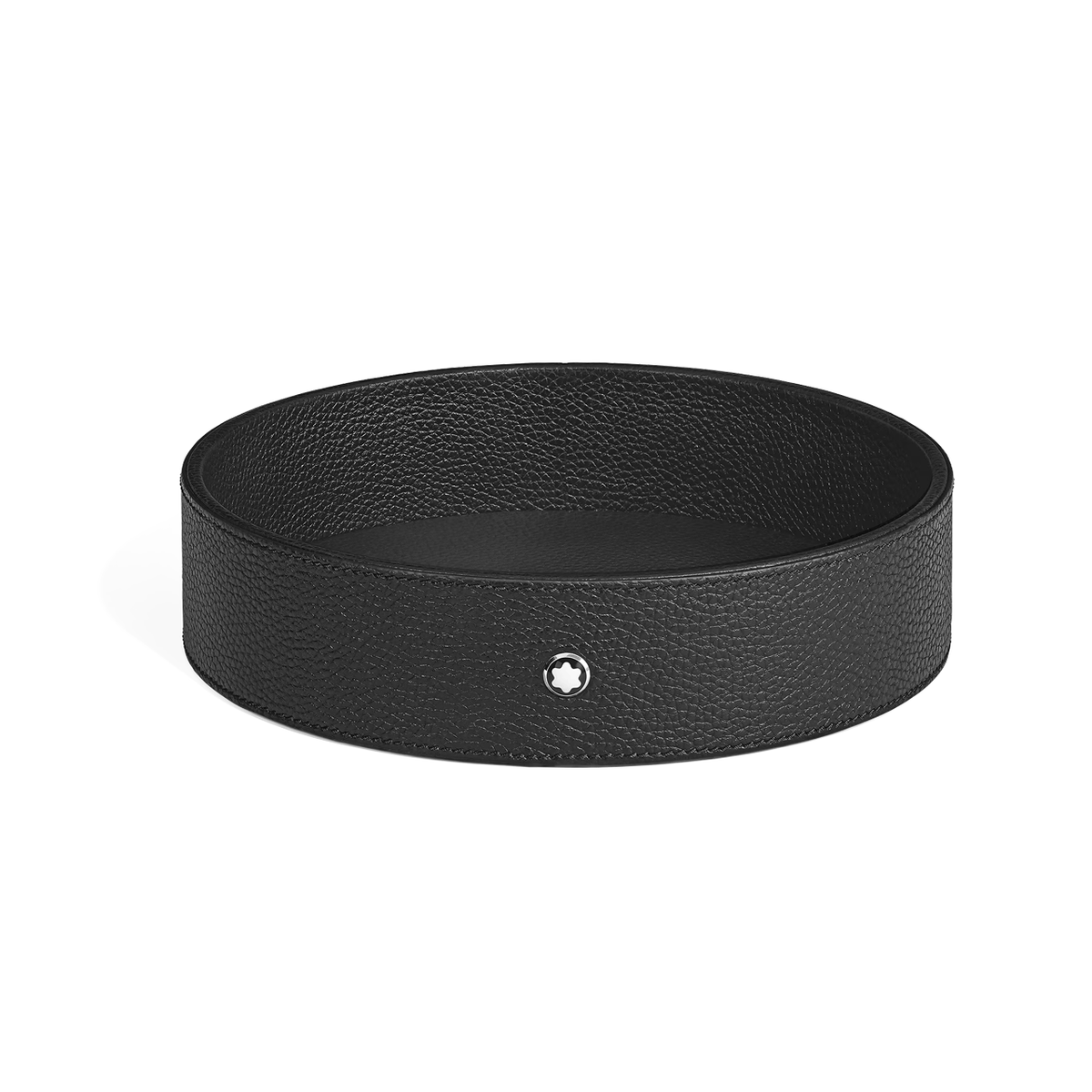 Montblanc Large Round Desk Tray in Grain Leather Black