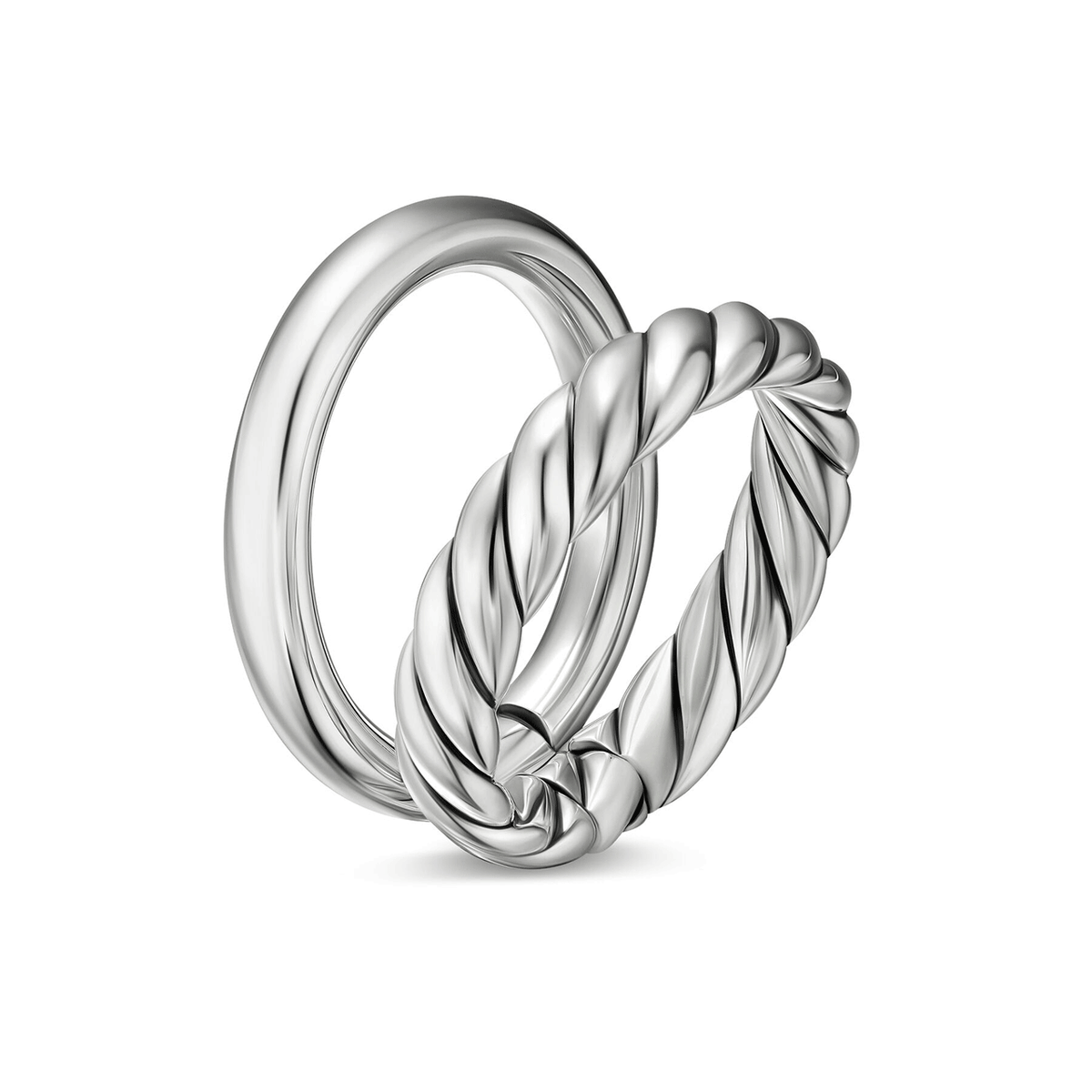 David Yurman Mercer Two Row Ring Sterling Silver, 8mm