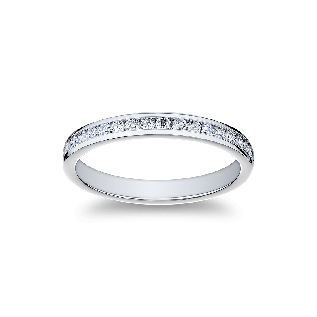 18k White Gold and 0.33 Total Weight Diamond Channel Band