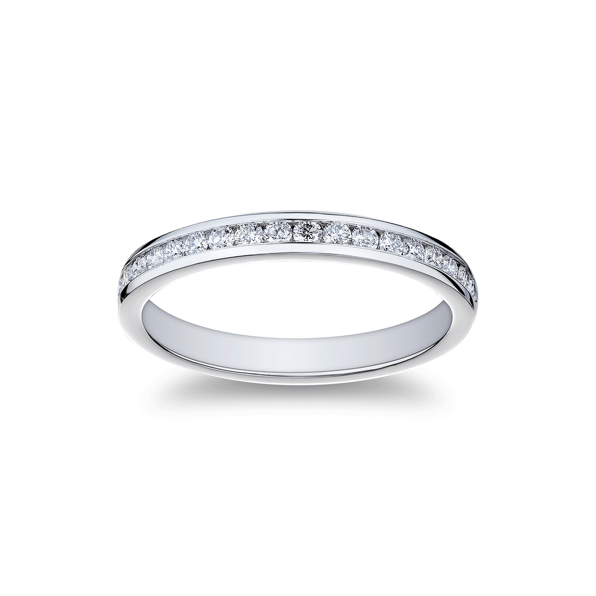 18k White Gold and 0.33 Total Weight Diamond Channel Band