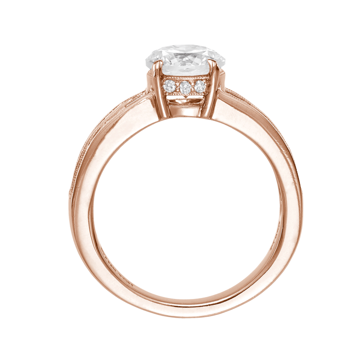 1912 18k Rose Gold and .46TW Diamond Engagement Mounting Ring