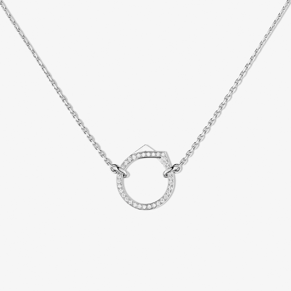 Repossi Antifer 18k White Gold Pendant with Diamonds