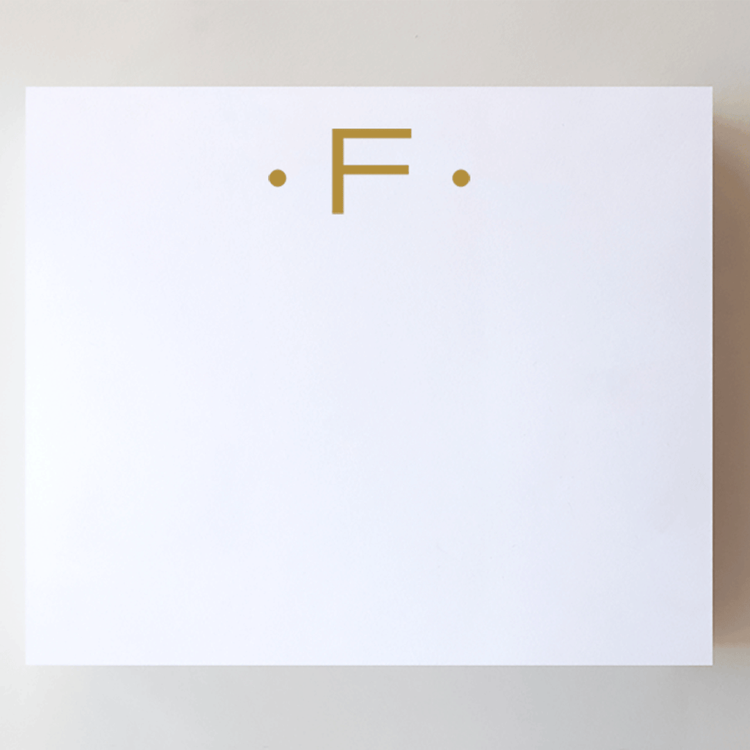 Luxe Gold Initial Notepad-F