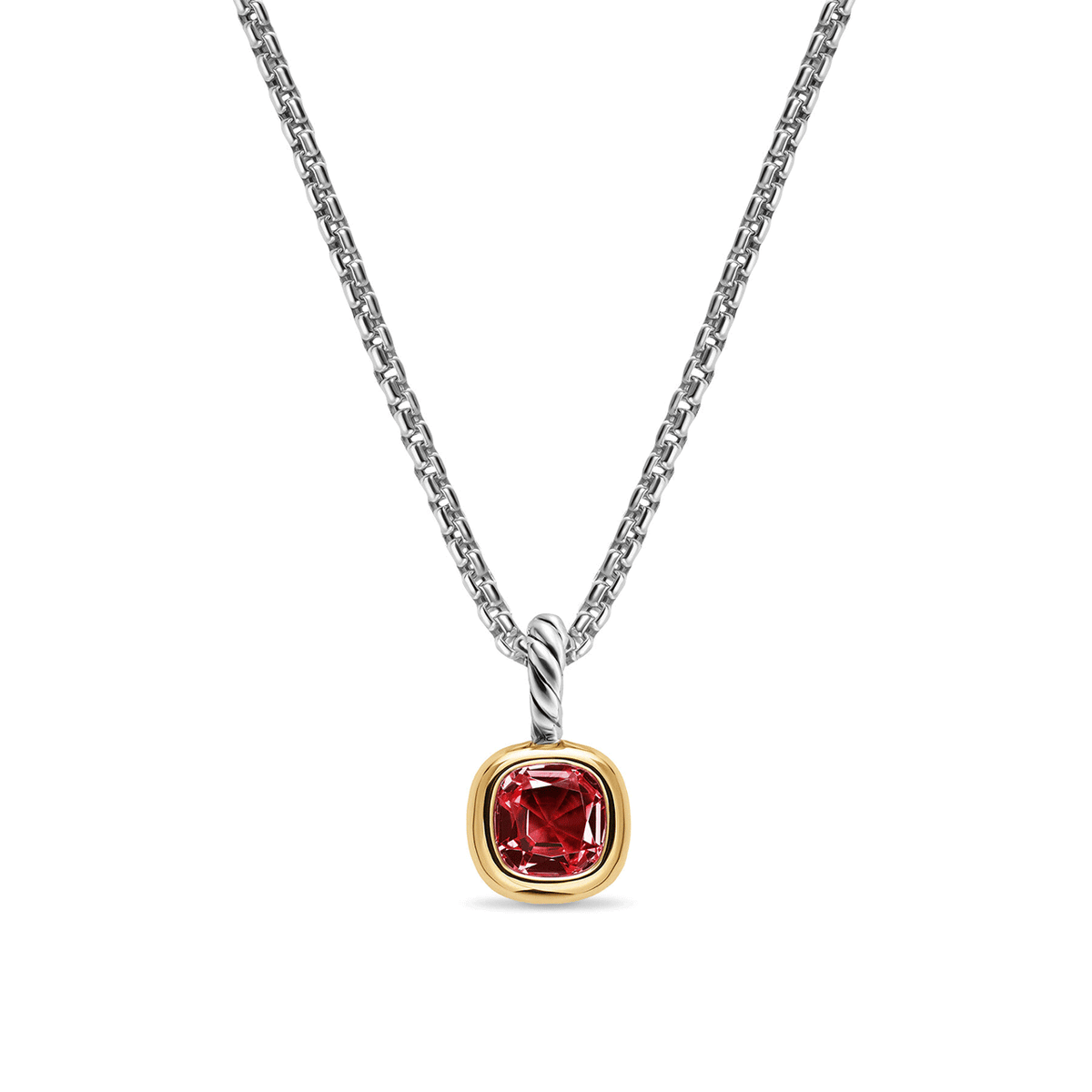 David Yurman Mini Cushion Cut Amulet in Rhodolite Garnet