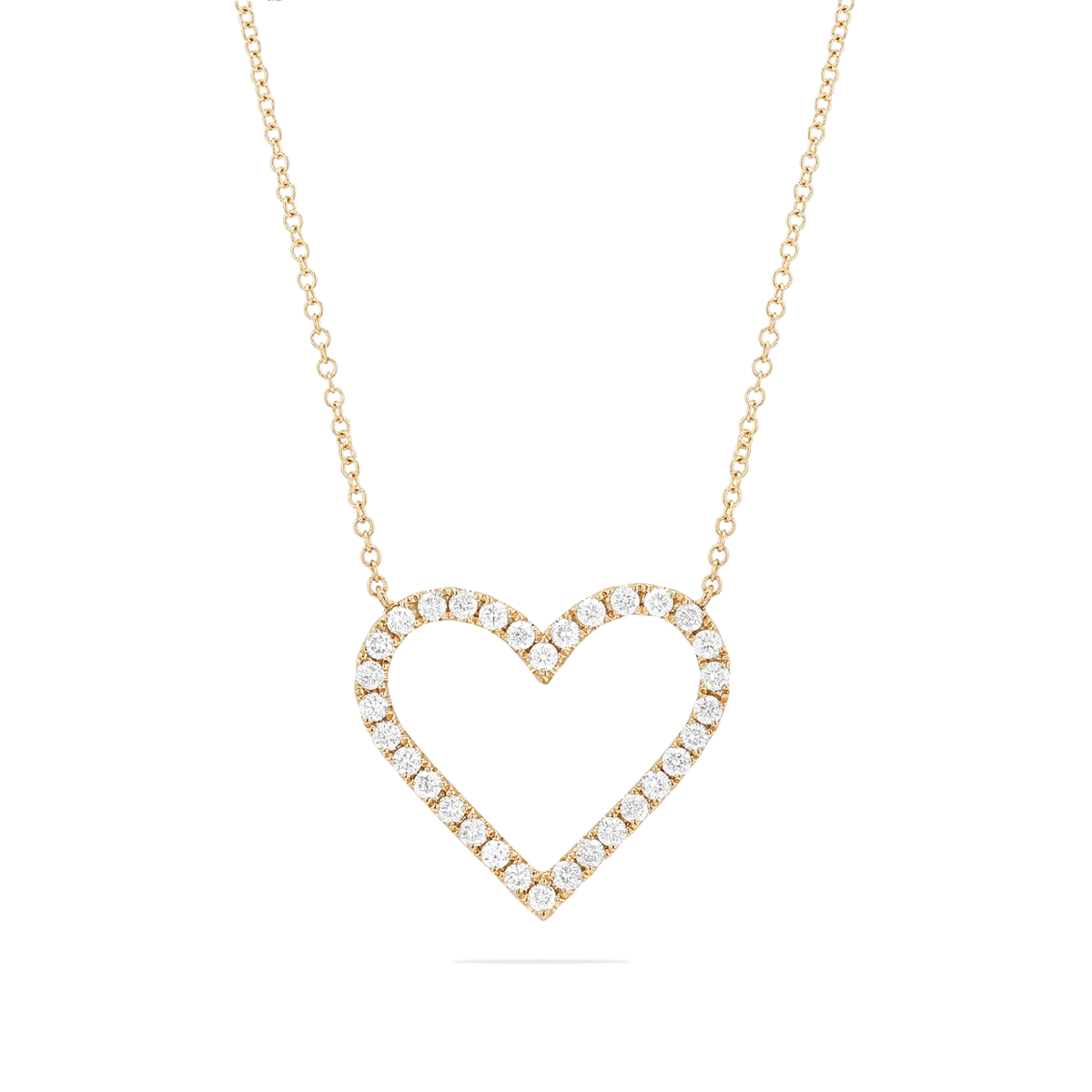 14k Gold and Diamond .51 Total Weight Heart Necklace