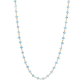 14k Yellow Gold and Blue Topaz Beads Necklace