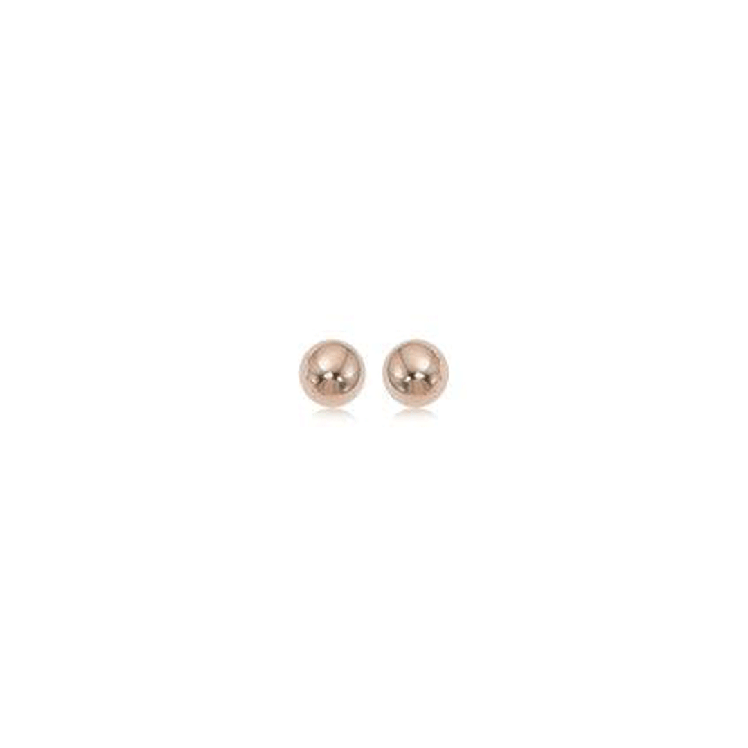 Classic 14k Rose Gold 4mm Ball Stud Earrings