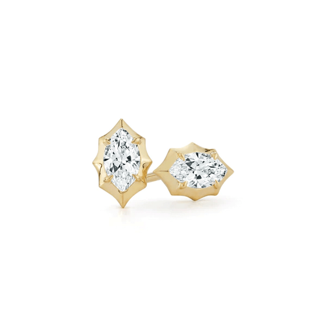 Jade Trau Maverick 18k Yellow Gold Diamond Stud Earrings