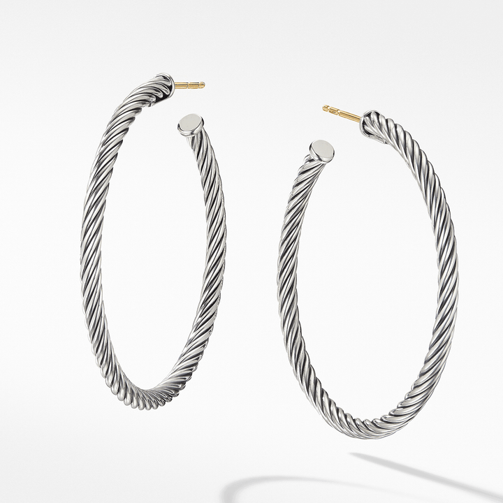 David Yurman Cable Hoop Earrings in Sterling Silver