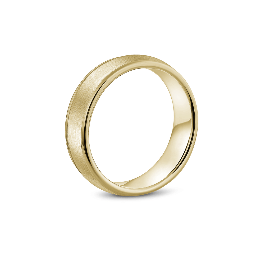 Hamilton Collection 14k Yellow Gold 6.5mm Satin and Polished Wedding Band