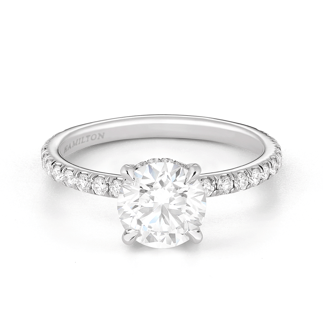 Hamilton Silhouette Collection Platinum 18k White Gold and Diamond Mounting Ring
