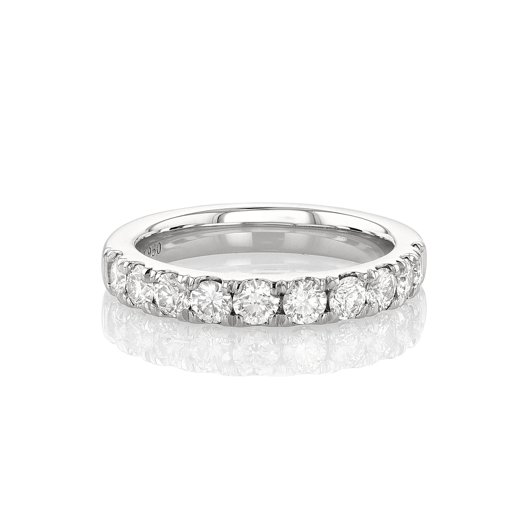 Hamilton Lisette Collection Platinum and 1.00 Total Weight Diamond Half Way Band