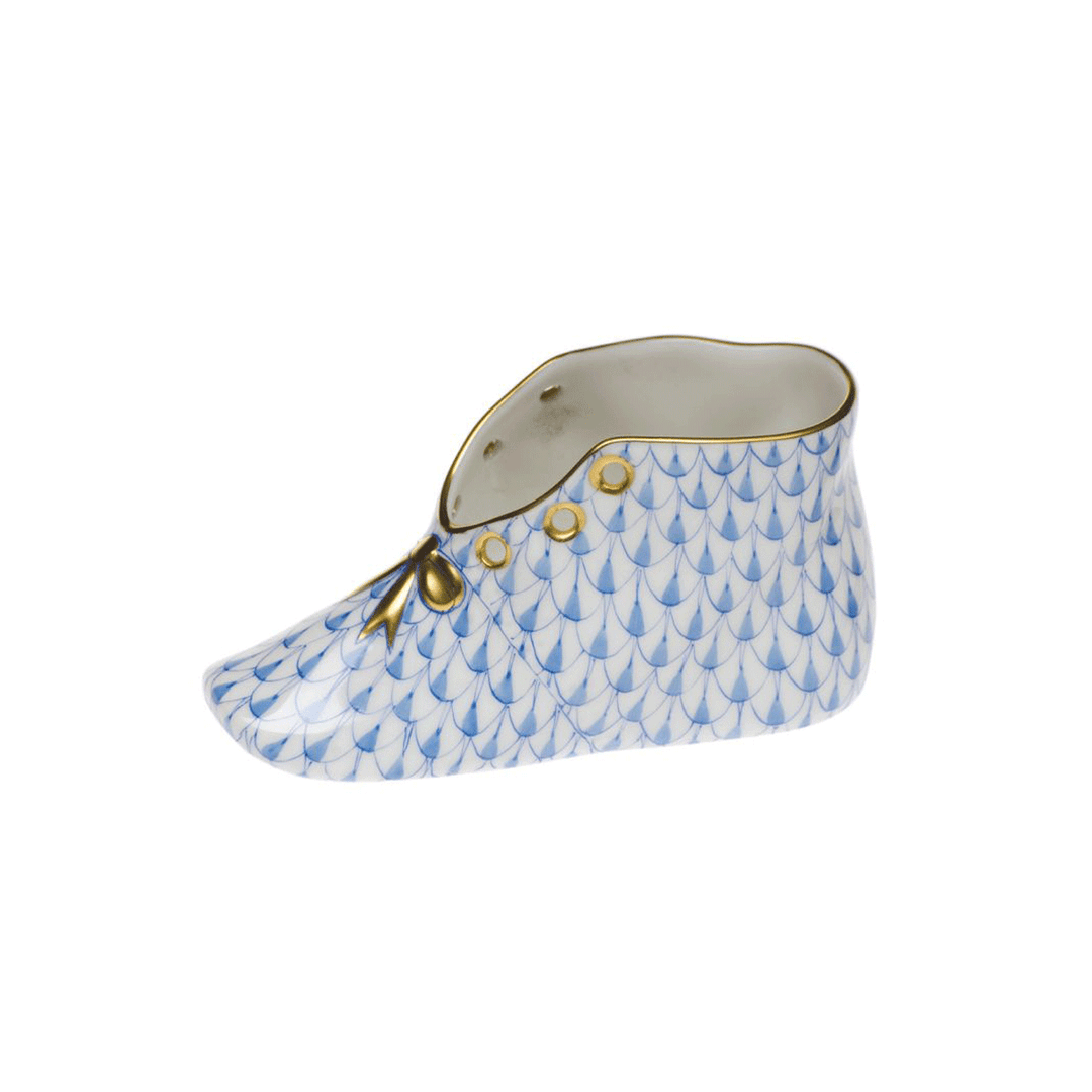 Herend Blue Baby Shoe