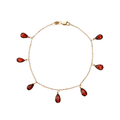 Calypso 14k Gold Garnet Drop Bracelet