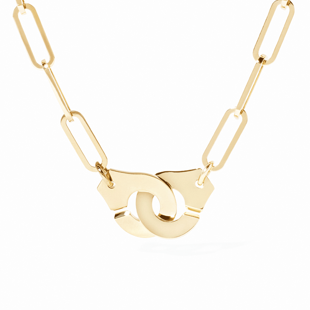 Dinh Van Menottes 18k Yellow Gold R13.5 Mix Link Necklace