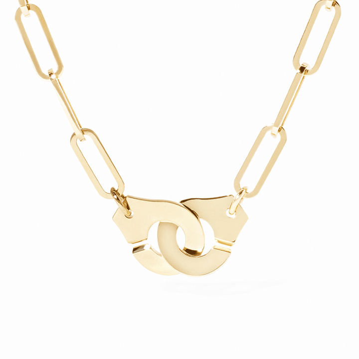 Dinh Van Menottes 18k Yellow Gold R13.5 Mix Link Necklace