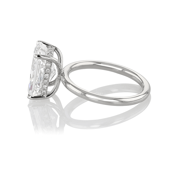 Hamilton Silhouette Platinum and Radiant Cut Diamond 5.02 Total Weight Engagement Ring