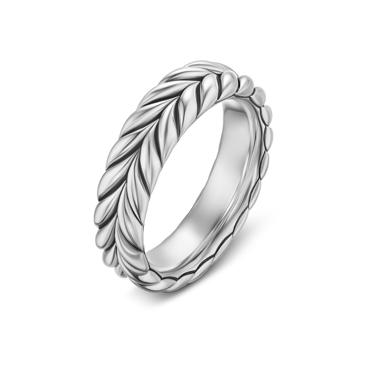 David Yurman Chevron Band Ring Sterling Silver, 6.2mm