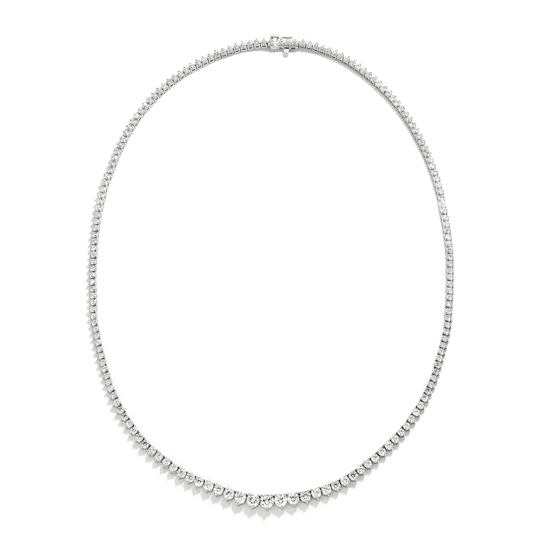 18k White Gold Riviera 8.08 Total Weight Diamond Riviera Necklace