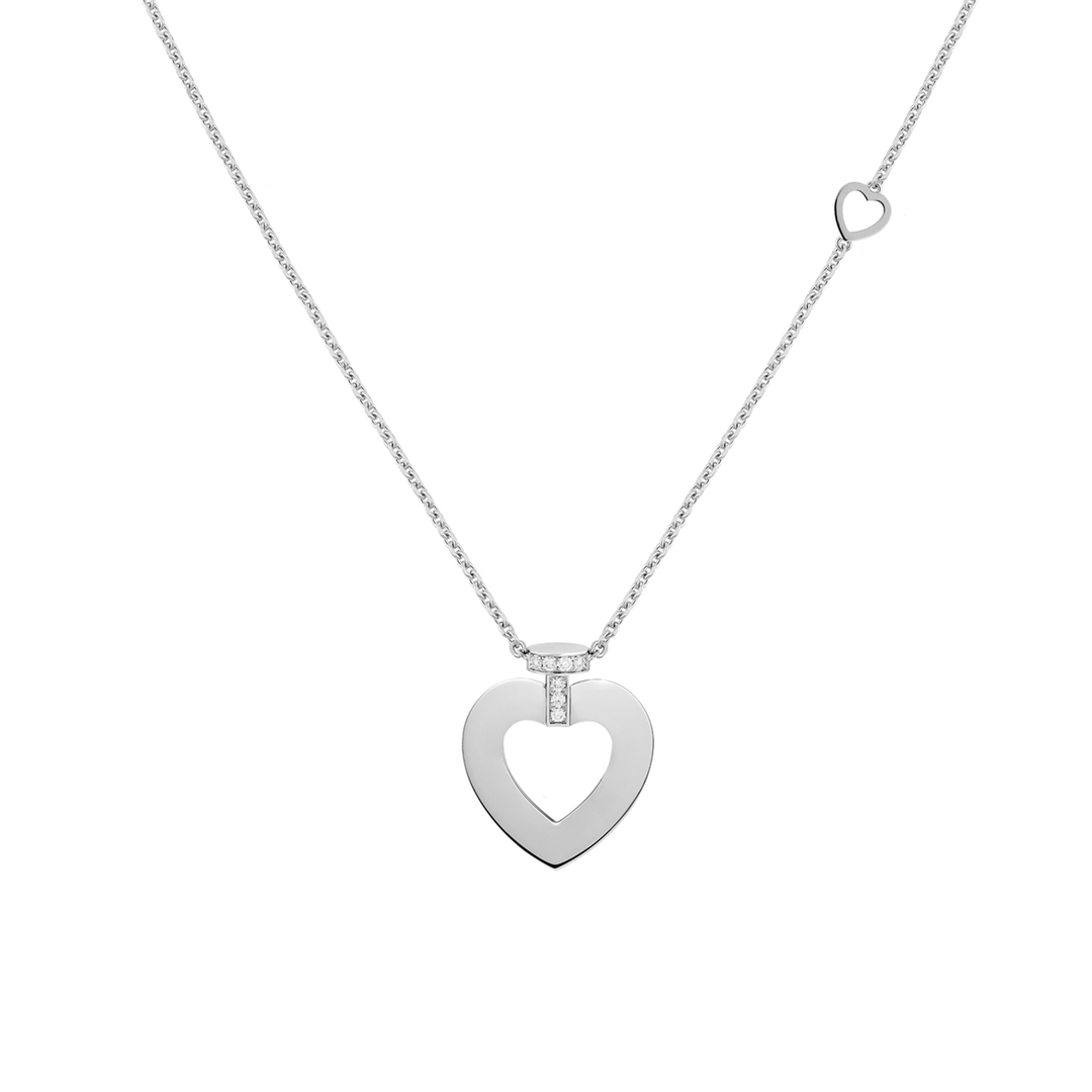 Fred Pretty Woman 18k White Gold and Diamond MM Heart Pendant, Exclusively at Hamilton Jewelers