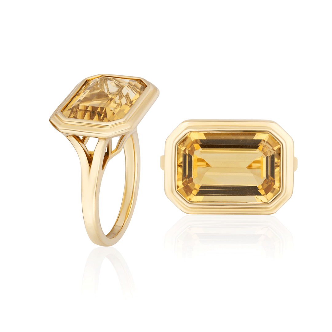 Goshwara Manhattan 18k Yellow Gold and Citrine Ring