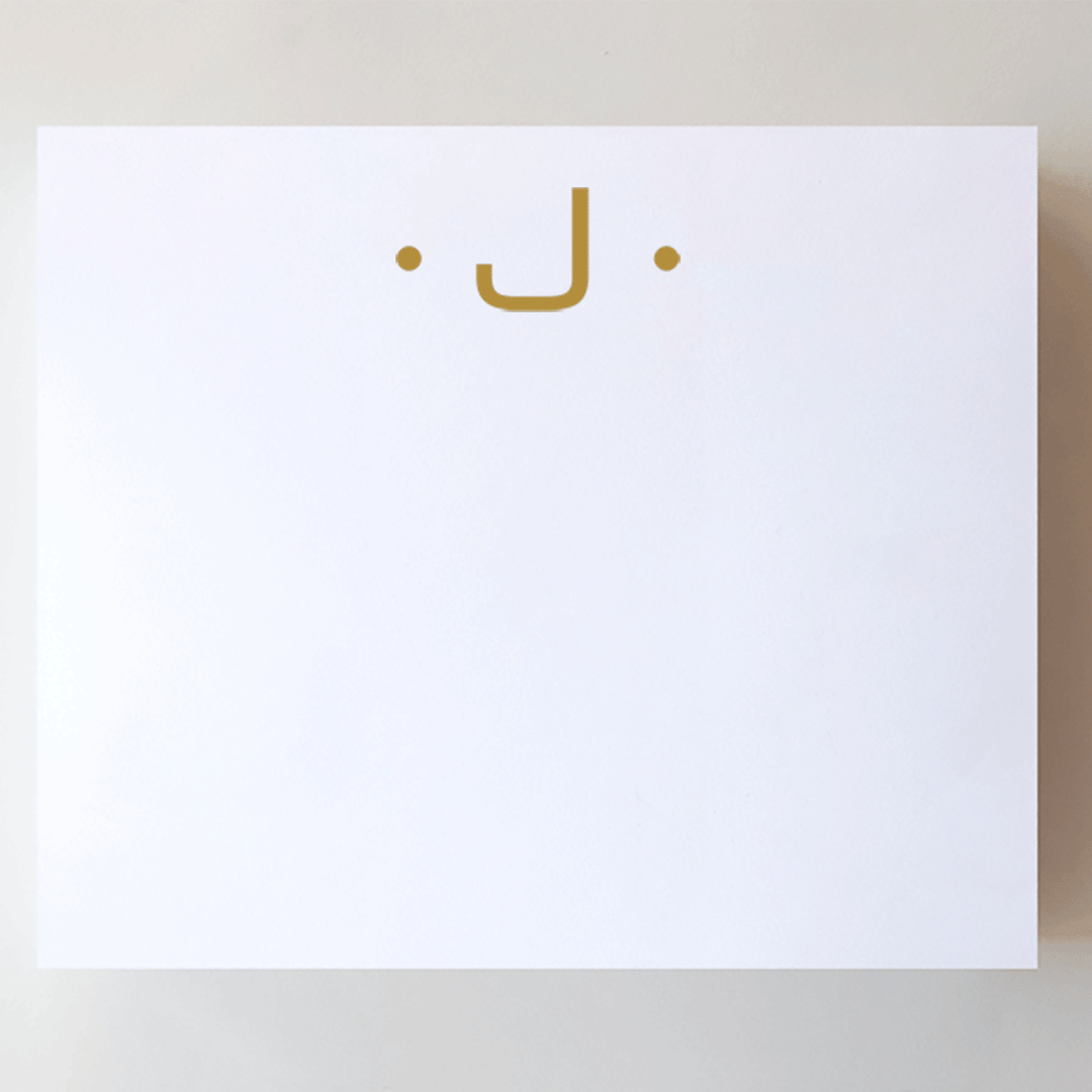 Luxe Gold Initial Notepad-J